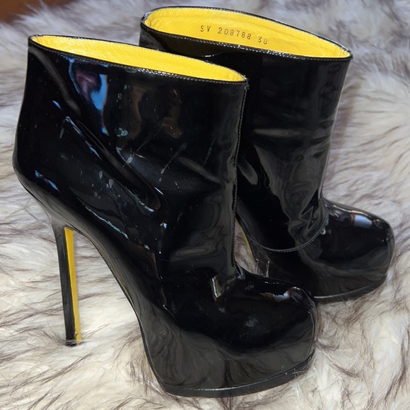 YSL - Yves Saint Laurent patent leather platform booties 38 - Picture 3 of 7